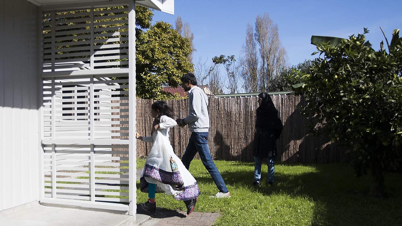 Attia, Salman and Hibbah explore their new home. “It’s amazing,” says Hibbah. “I like it very much.”