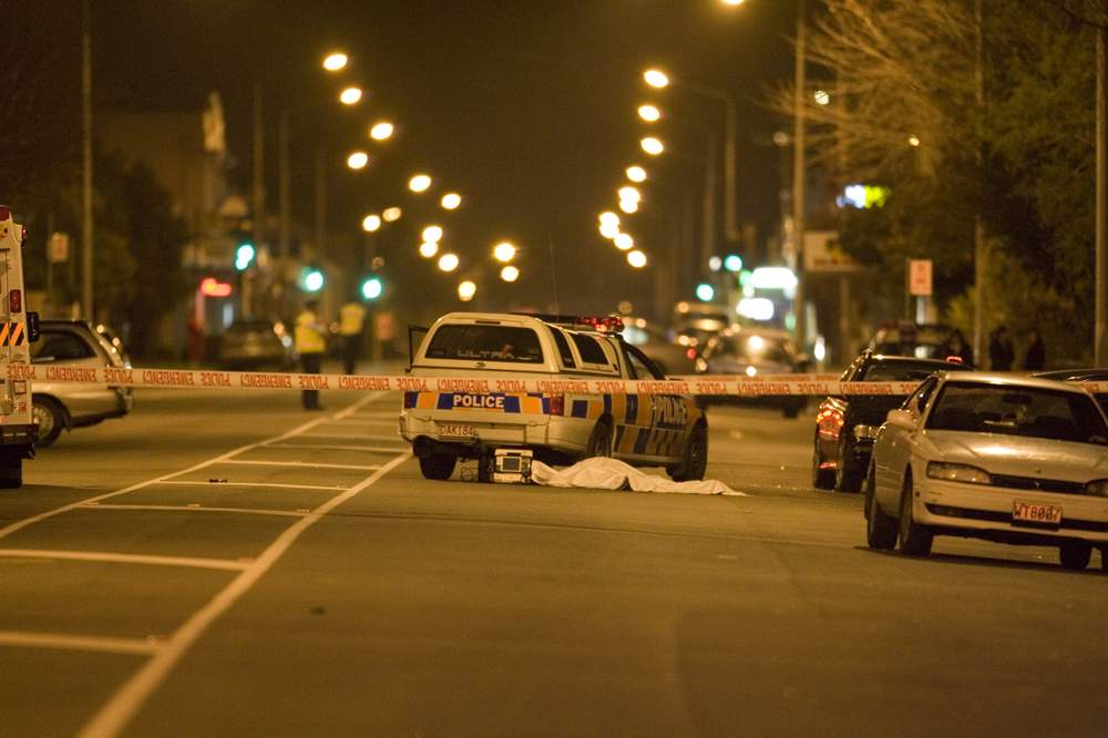 The scene of the shooting in Avonside. (DON SCOTT\/STUFF)