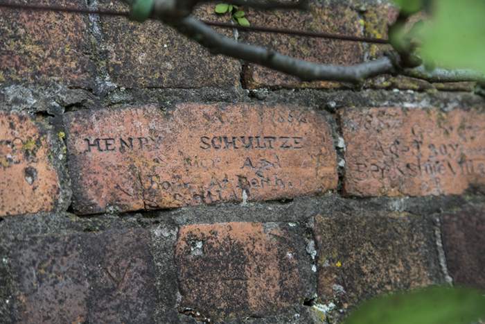 Henry Schultze carved his name onto the wall, alongside those of fellow patients.  Photo: Maarten Holl\/Stuff