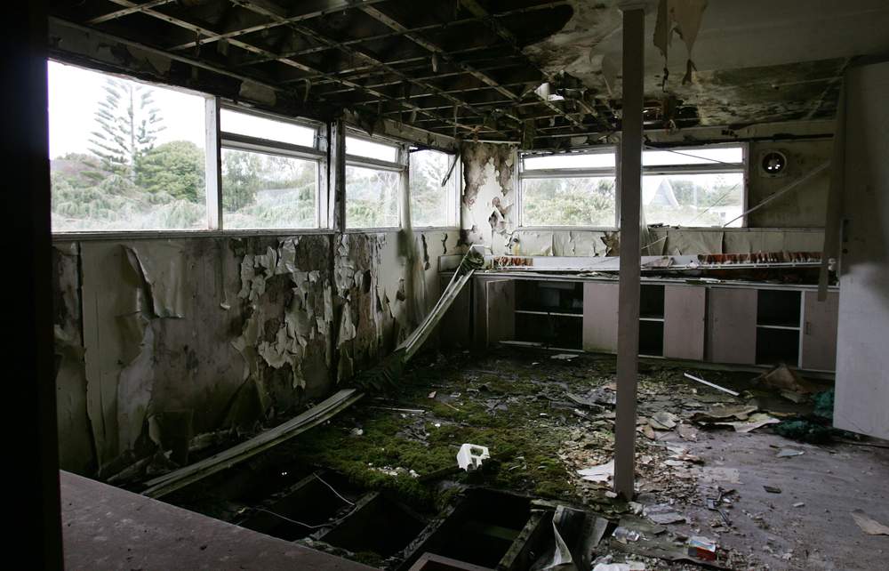 The derelict interior of Lake Alice Hospital, pictured in 2009 after decades of standing empty. Photo:  Sam Baker\/Stuff