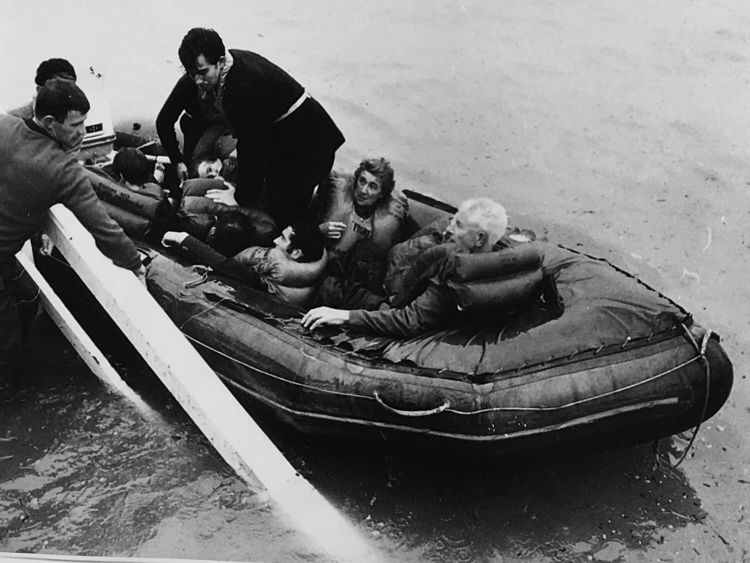 The smallest rescue craft on the water was a zodiac inflatable boat. Crewed by volunteer firefighters from Wellington Airport, they released the liferaft John Wauchop ended up on. THE DOMINION POST