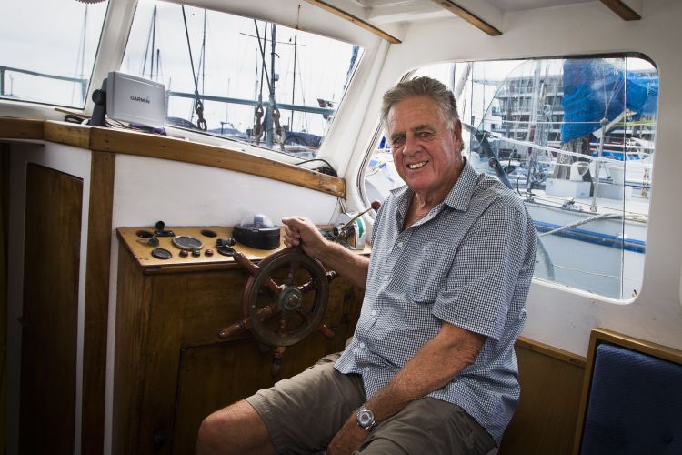 John Gibbons was 24 when he went out with his dad in the Rewanui to help rescue passengers from the stricken Wahine. The yacht is one of the few surviving rescue boats still berthed in Wellington. ROSA WOODS/STUFF
