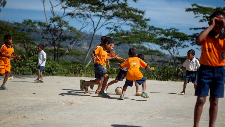 School children playing balla