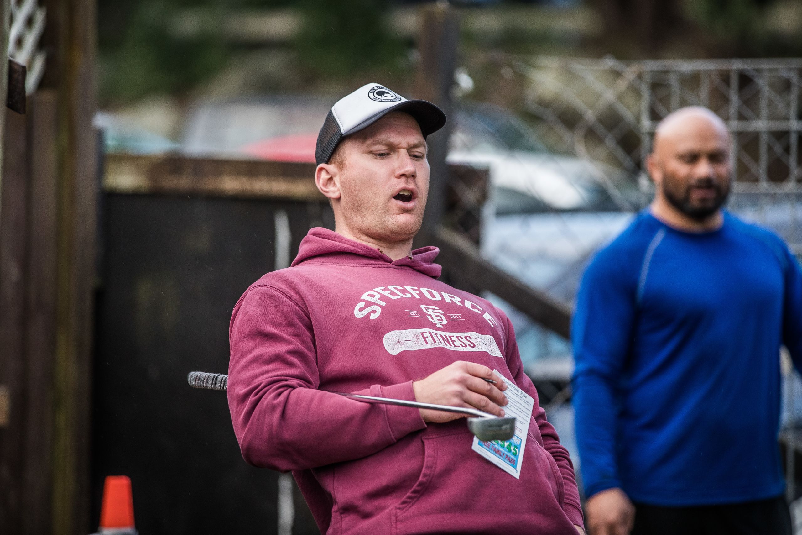 Matt Ansley and Sonny Natanielu share a moment mid-round. JASON DORDAY/STUFF