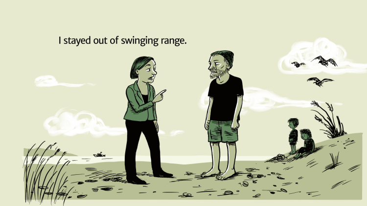 Beach scene: I stayed out of swinging range.