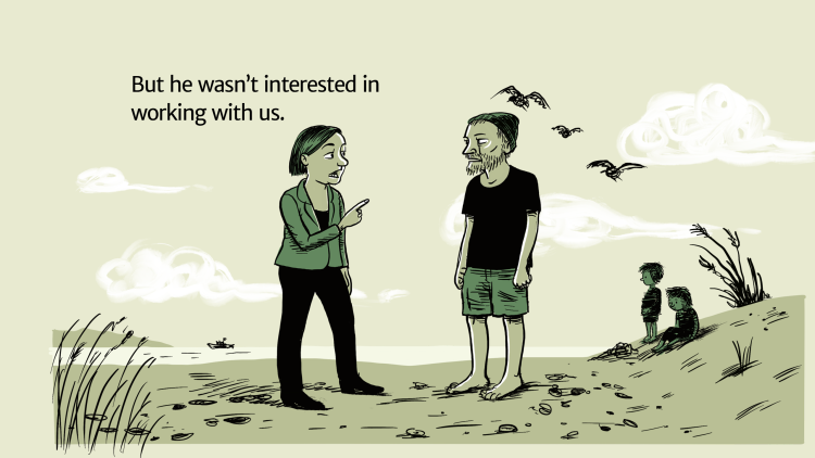 Beach scene: But he wasn't interested in working with us