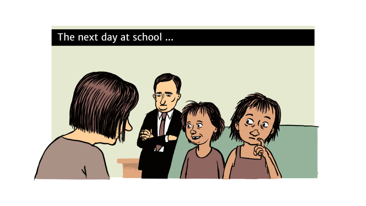 The next day at school ...