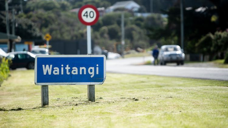 Waitangi street sign