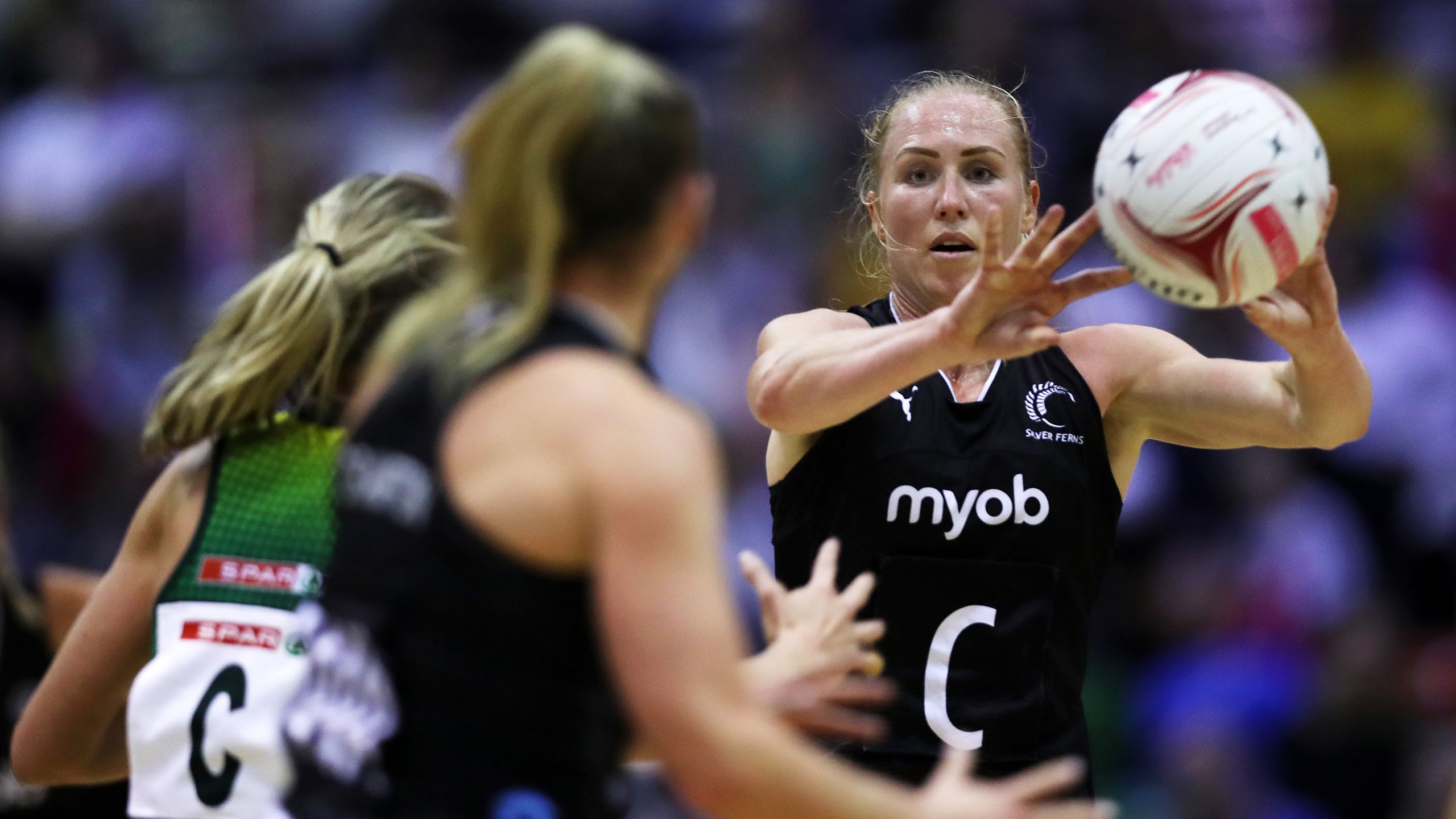 Laura Langman passes the ball
