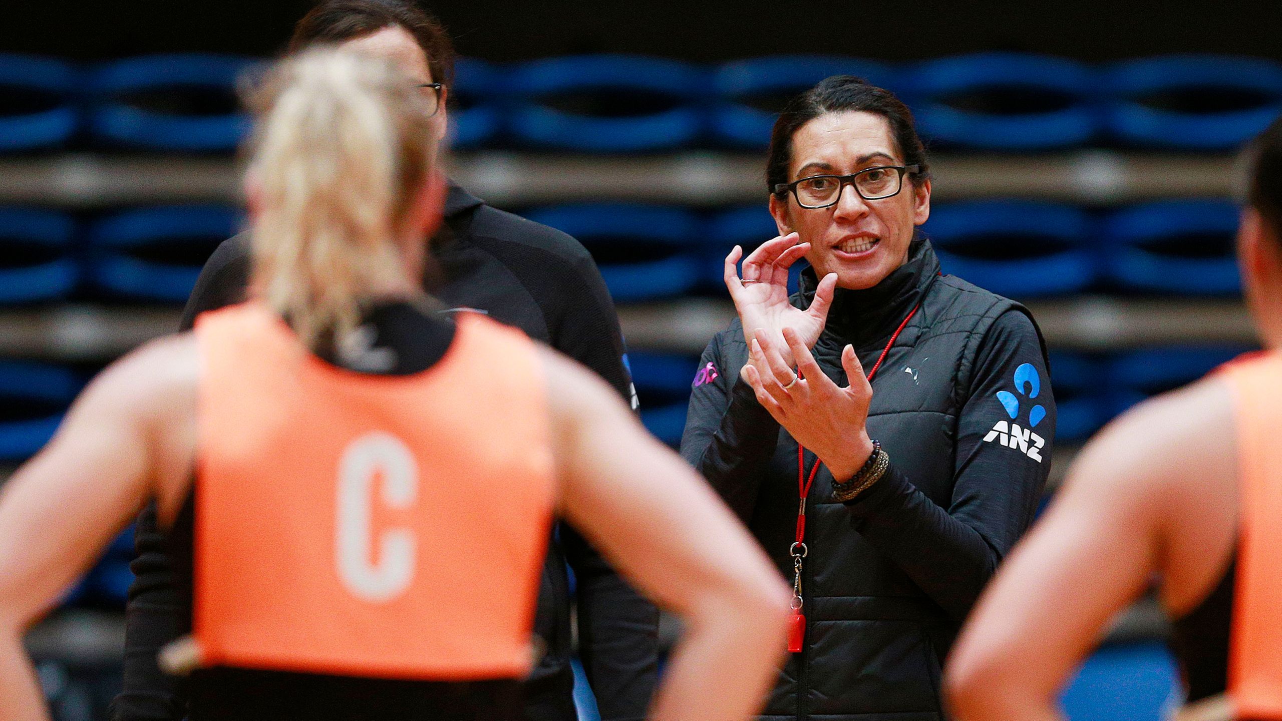 Taurua instructing at training