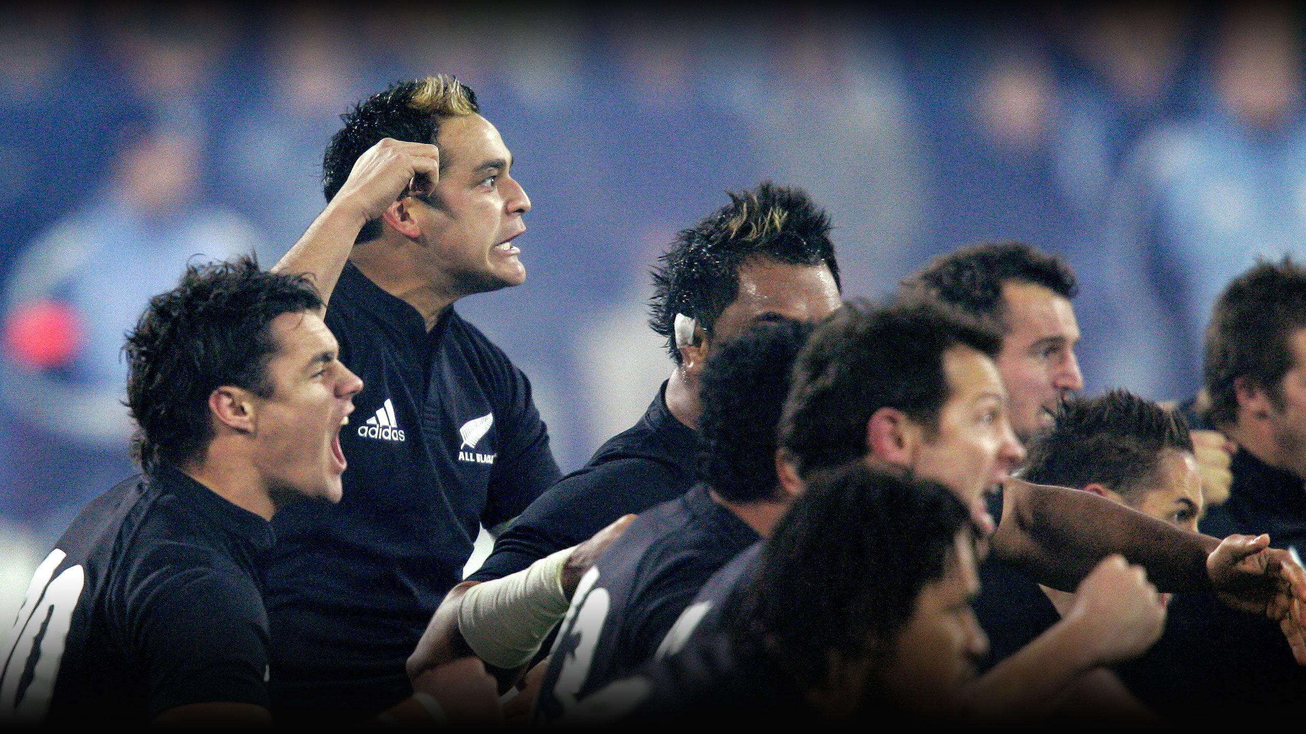 Piri Weepu leads the Kapa O Pango haka in Tri Nations match against South Africa in 2005.