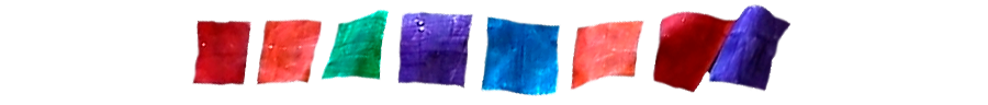 Colourful square pattern in a line.
