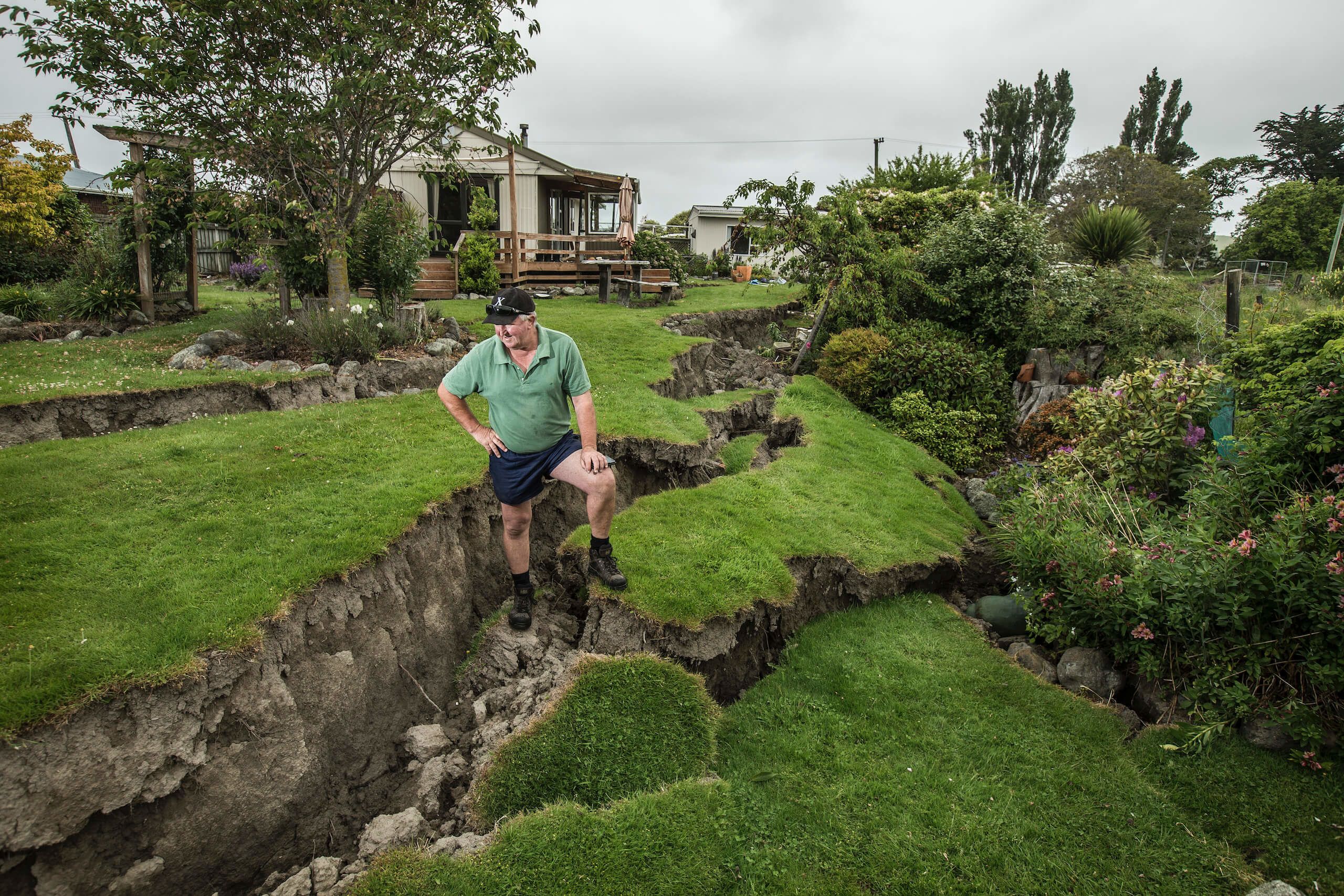 Barney Muir has had his Kaikoura house 'Red Stickered' after the recent 7.8m Earthquake and is living in temporary accomodation. He wants to remain in Kaikoura. Credit: Braden Fastier / Stuff