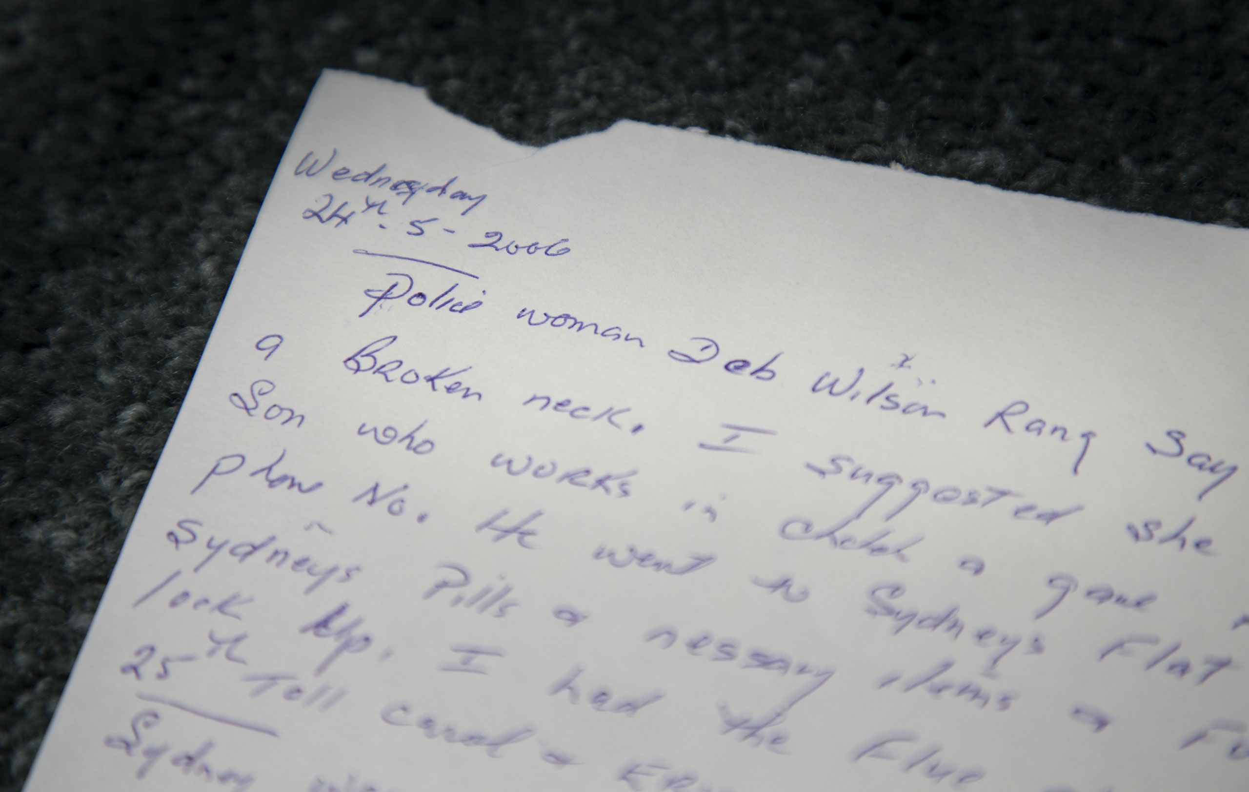 Sydney Boyd’s mother Zita kept a diary of her son’s time in hospital.