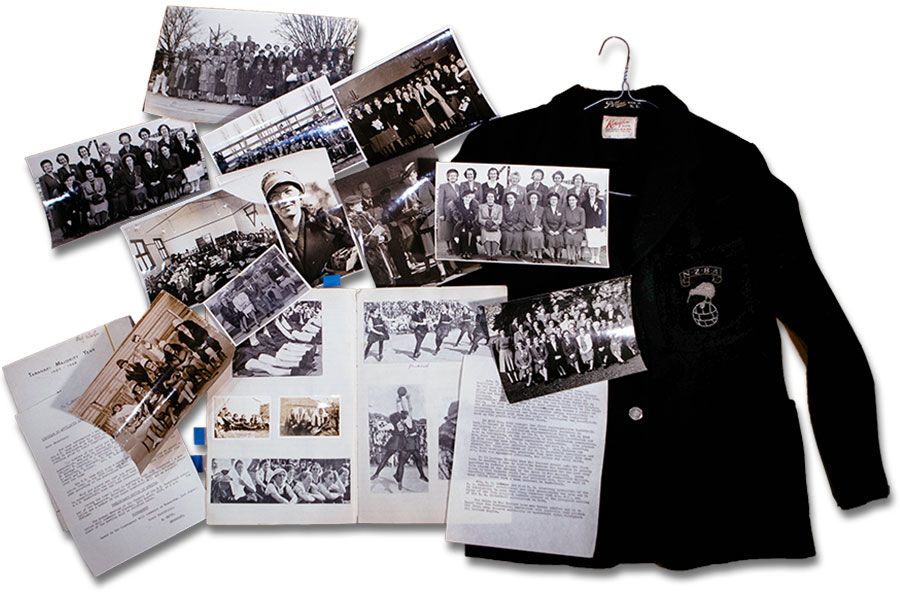 A collection of memorabilia from the Netball NZ archives.