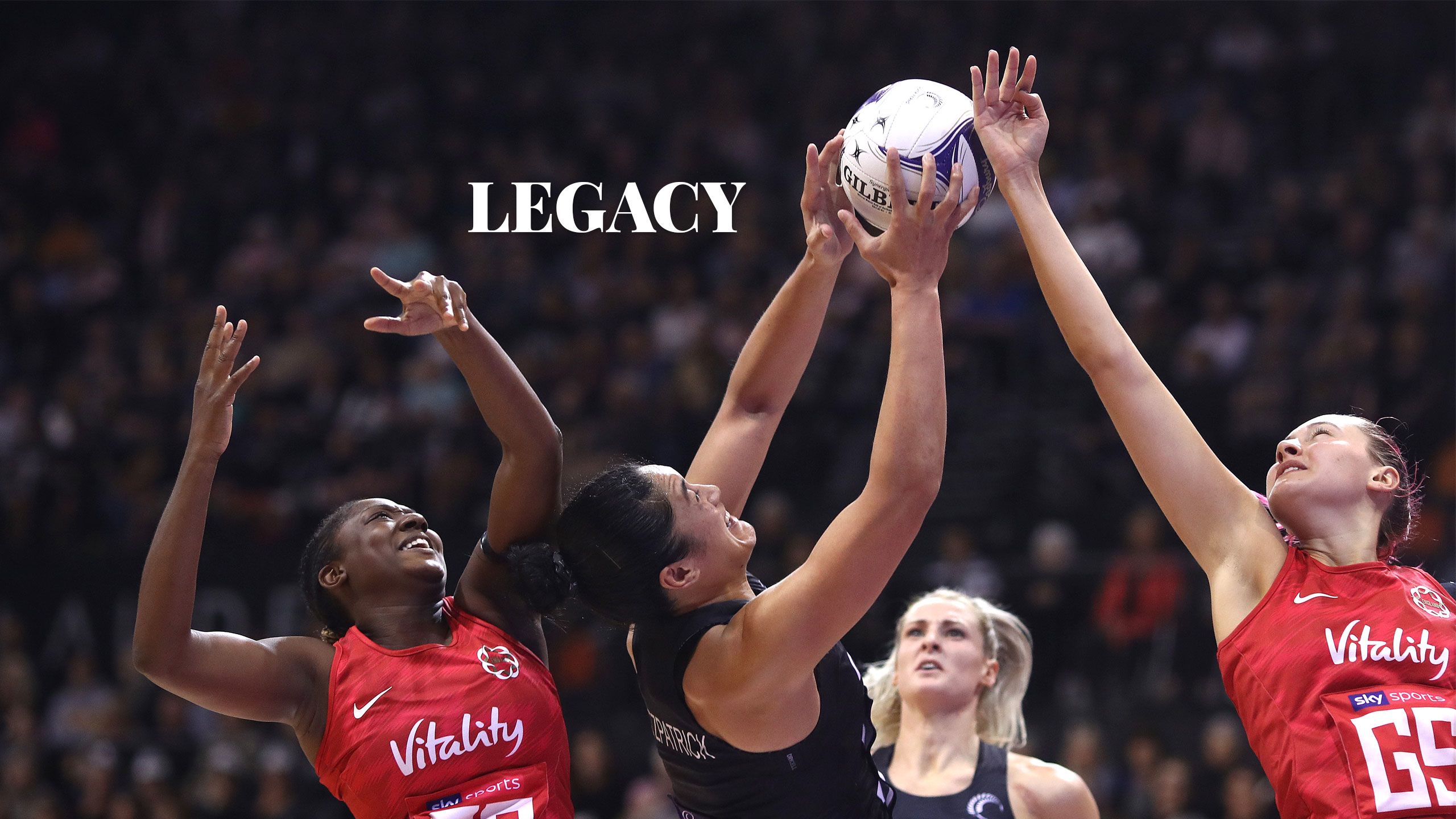 Sulu Fitzpatrick of New Zealand takes a pass during game 2 of the Cadbury Netball Series between the New Zealand Silver Ferns and the England Roses at Claudelands Arena on October 30, 2020 in Hamilton, New Zealand. PHOTO: GETTY IMAGES