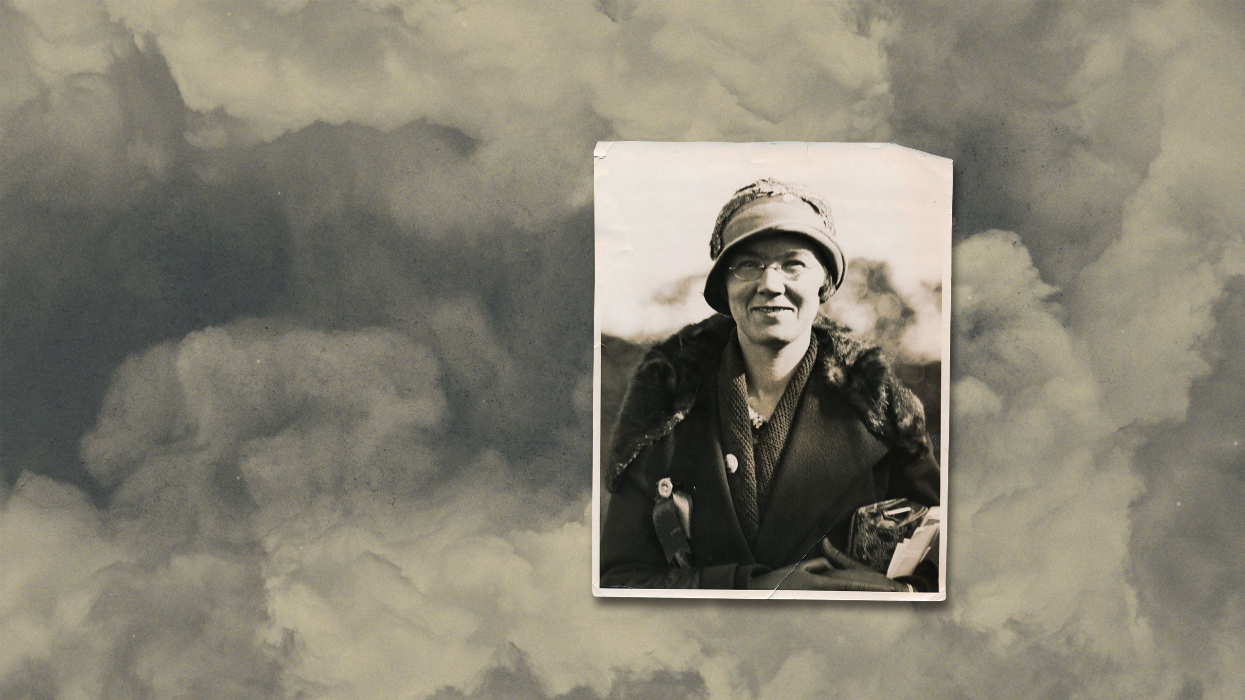 Old sepia toned portrait photo of Mrs Muir.