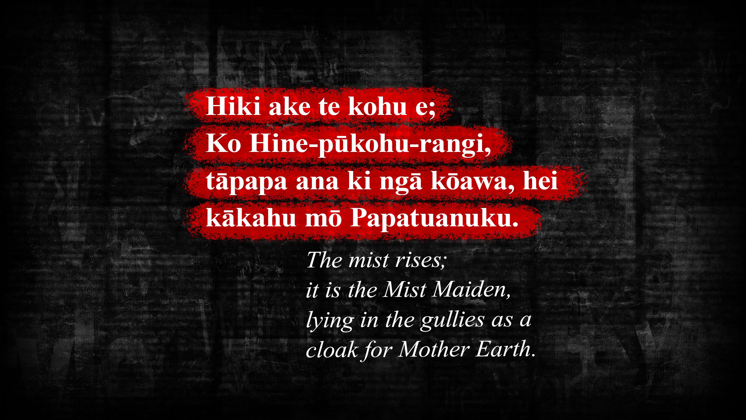 The mist rises; it is the Mist Maiden, lying in the gullies as a cloak for Mother Earth.