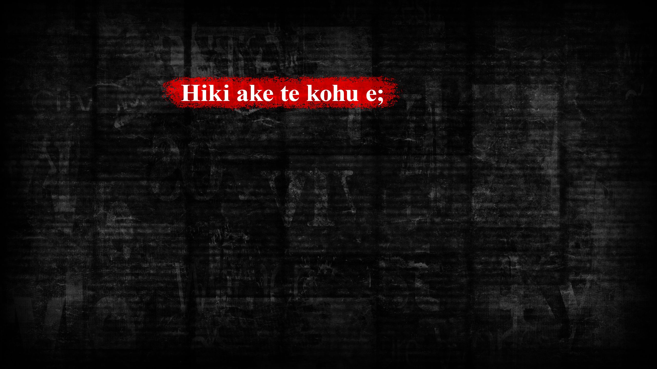 Hiki ake te kohu e;