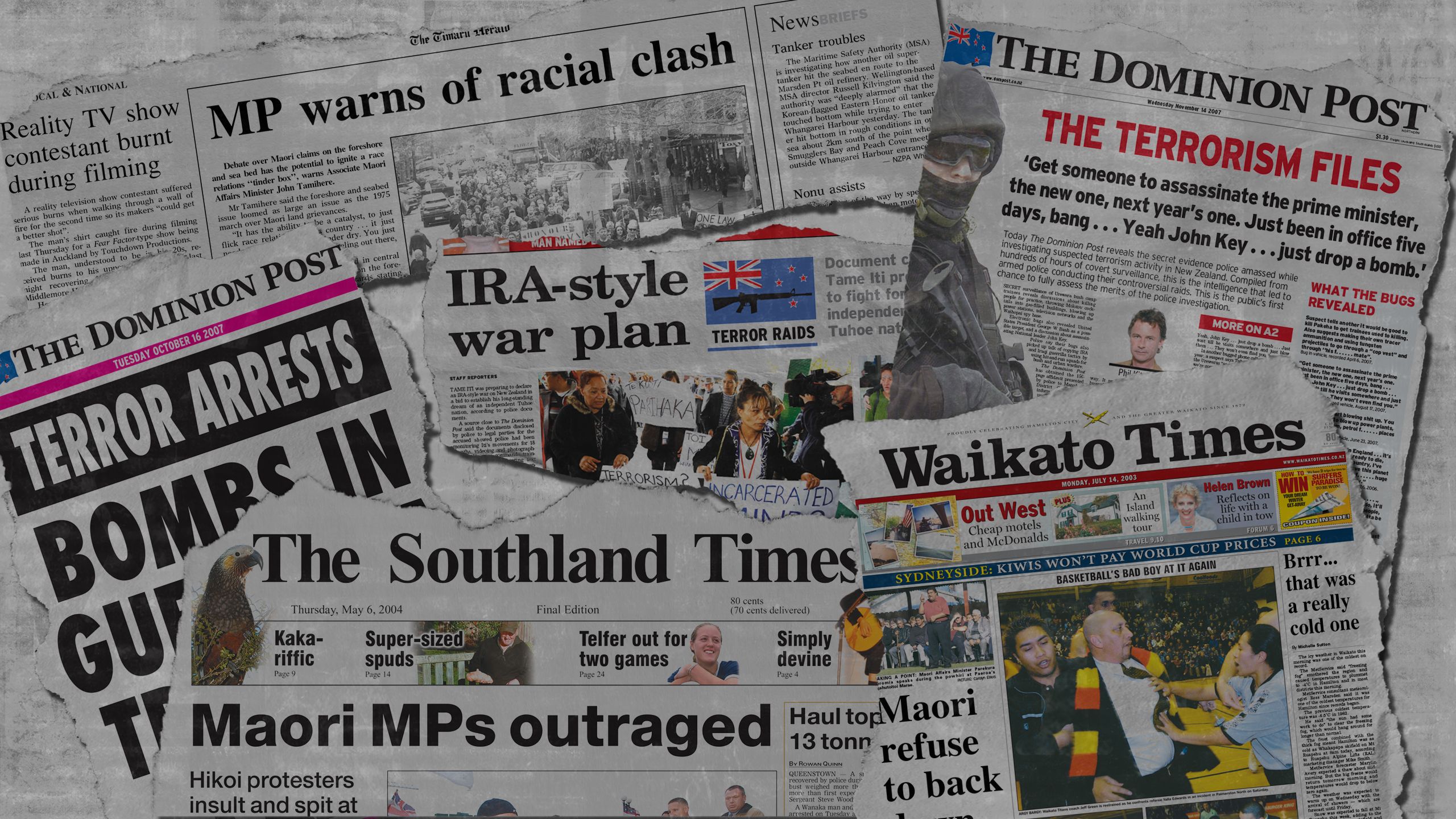A selection of racist headlines from various Stuff owned newspaper.