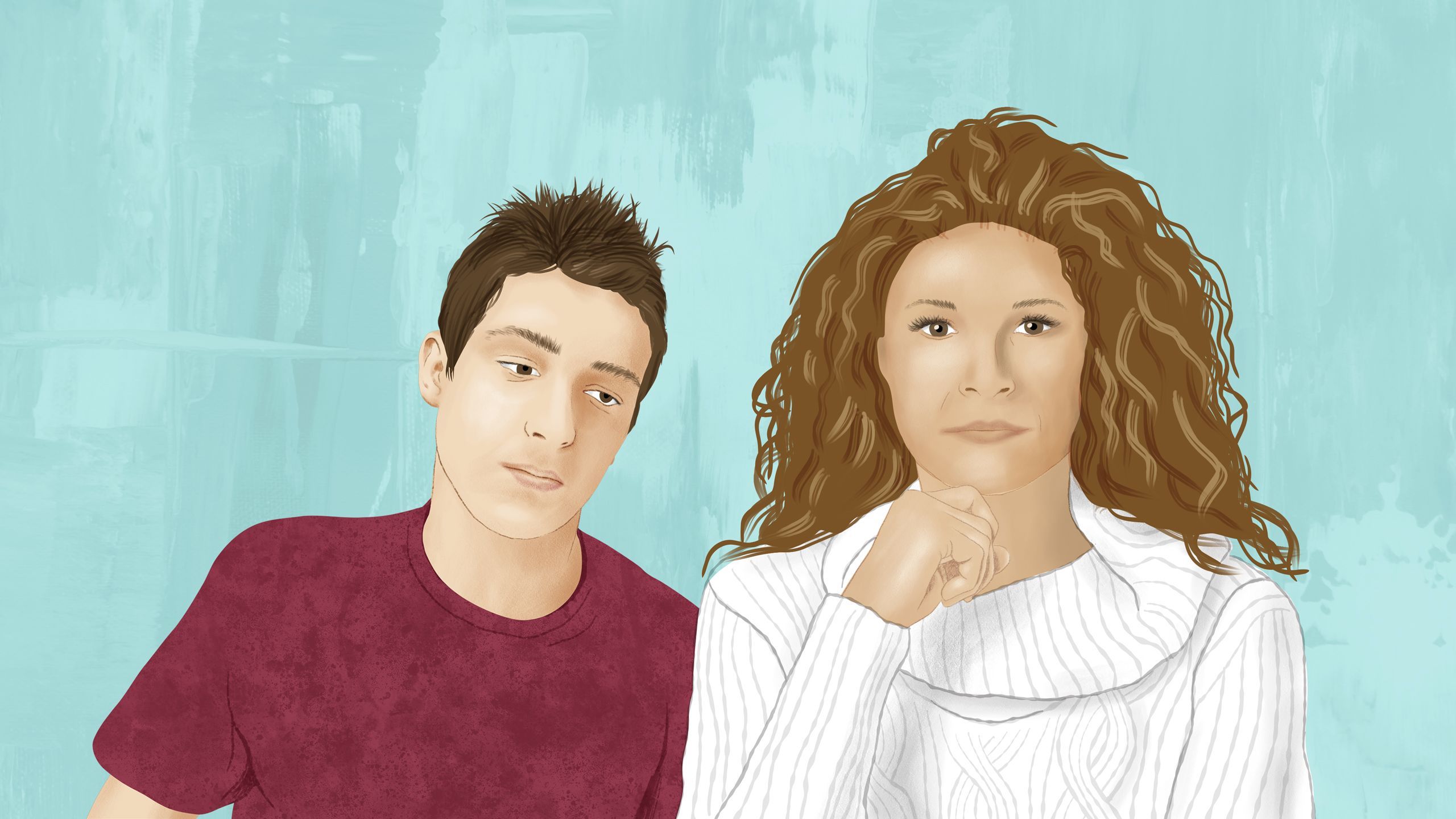Illustration of Clara and her son, Nathan.