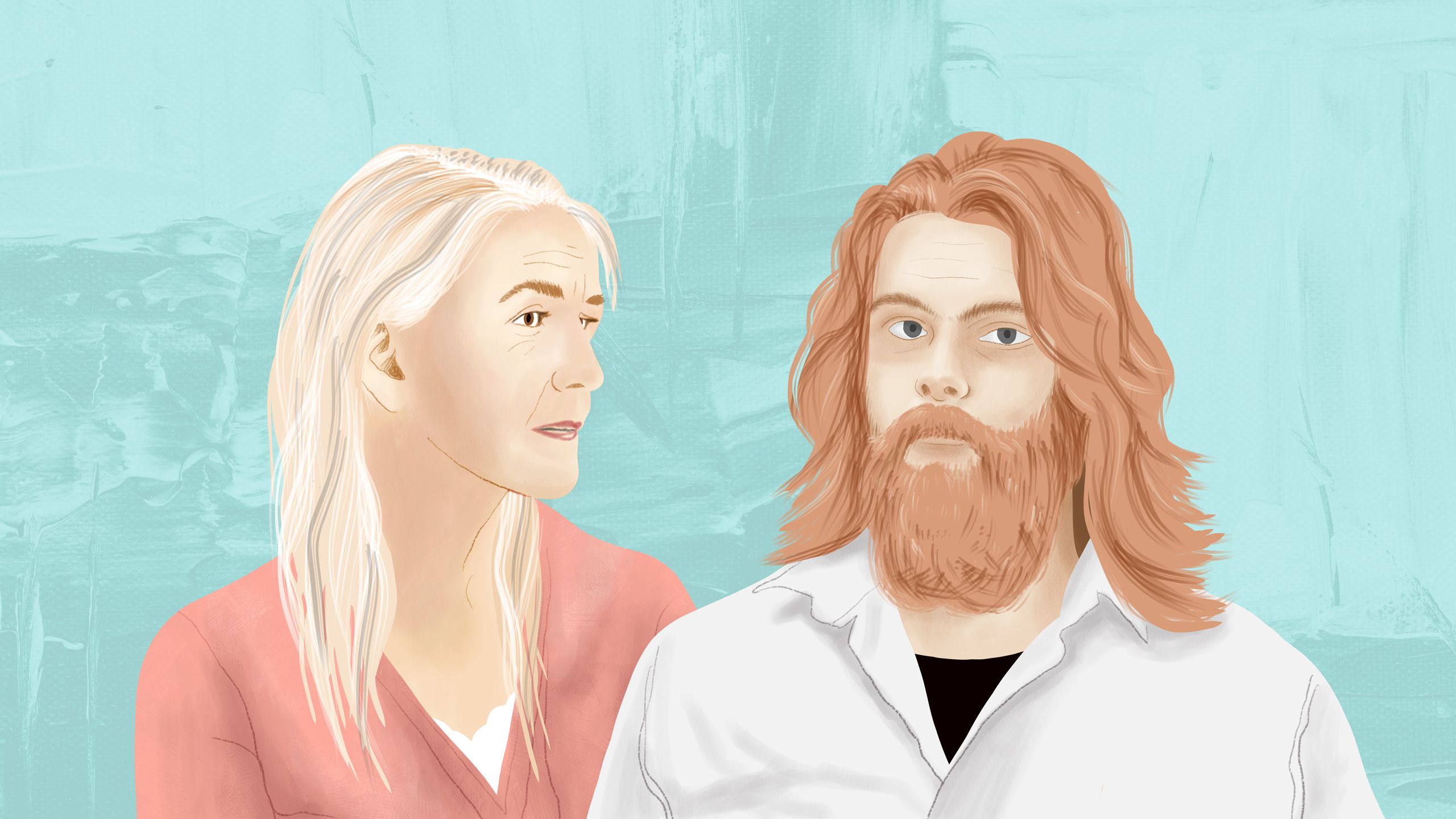 Tristan Locke and mother illustration.