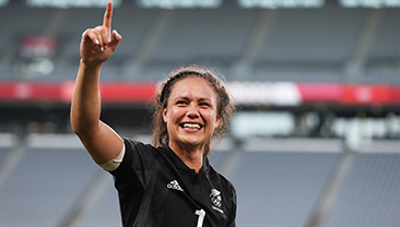Ruby Tui celebrates